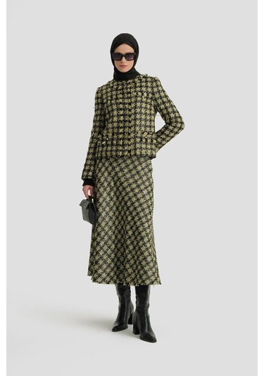 Armine Simli Tüvit Ceket 24k5719 Yeşil Yeşil