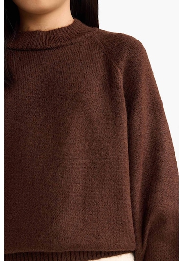 Defacto Kız Çocuk Bisiklet Yaka Triko Kazak F2755a825wnbn540 Kahve