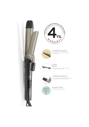 Arzum AR5028 Lisa XL 32 MM Seramik Saç Maşası (Teşhir)