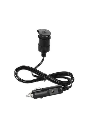 Pazly Araba Şarj Cihazı Dc Güç Kaynağı Kablosu 2m 12v 24v Adaptör, Erkek-dişi Konnektör, Siyah