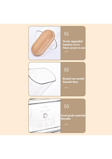 Hava Geçirmez Gıda Saklama Kabı Kapaklı Kapalı Kavanoz Büyük Kapasiteli Bpa İçermez Diğer