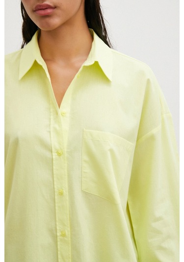 Never More Regular Fit Poplin Gömlek Sarı