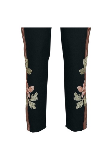 Bulalgiy Kadın Siyah Nakış Işlemeli Pantolon - Bga038534