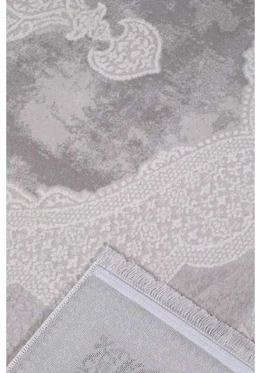 Voyage %100 Akrilik Yumuşak Dokulu Halı Kilim Salon Mutfak Koridor Yolluk Dokuma Makine Halısı Ac-408 Gri