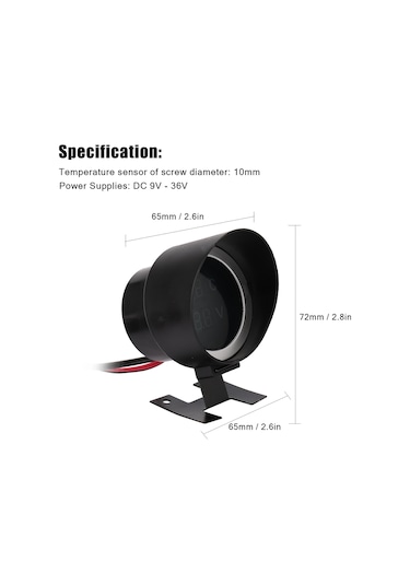 Lemestar Araç Sıcaklık Ve Voltaj İkili Gösterge - 12v/24v Evrensel - Mavi Dijital Ekran - Titreşim Ve Darbe Dayanıklı