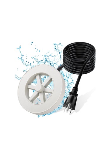 Vkemall Kışlık Kuş Ve Evcil Hayvan Su Tankı Isıtıcı - Otomatik Aç-kapa Termostat Kontrollü 70w Dış Mekan Buz Çözücü - Beyaz Amerikan Standartı