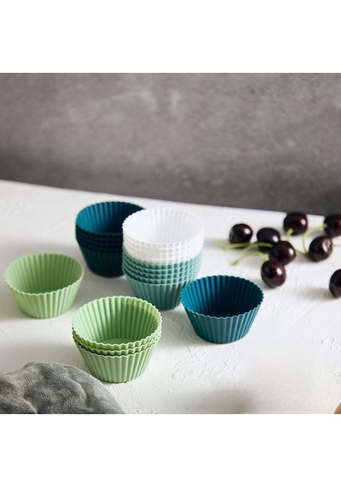 Kangvka 24 Adet Fda Onaylı Silikon Muffin Kuvveti - Yemek Dereceli, Porselensiz, Mikrodalga Uyumlu, Yeniden Kullanılabilir Fırın Kapsülleri Diğer