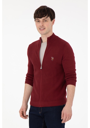 U.s. Polo Assn. Erkek Bordo Hırka Triko 50288871-vr014 Bordo