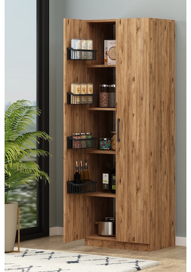 Tiba Erzak Dolabı 4 Sepet Raflı 180 Cm Çok Amaçlı Dolap Banyo Dolabı Atlantik Çam Atlantik Çam Tiba Erzak Dolabı 4 Sepet Raflı 180 Cm Çok Amaçlı Dolap Banyo Dolabı Atlantik Çam Atlantik Çam