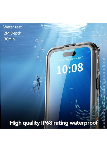 İphone Uyumlu 17 Pro Max İçin Su Geçirmez Kılıf Magnetik Kılıf Ekran Koruyucu İçinde Ip68 Su Geçirmez Tam 12ft Askeri Darbeye Dayanıklı