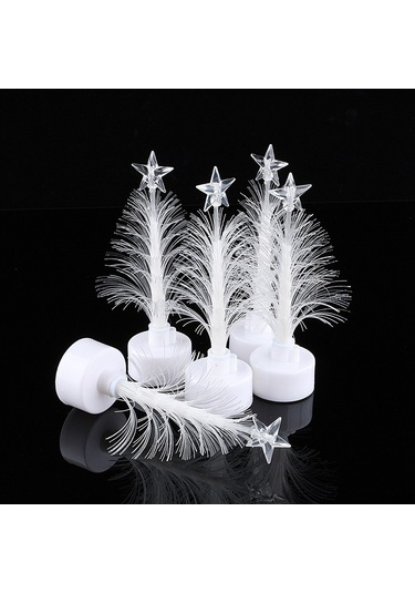 Kosona Renkli Işıklı Led Fiber Optik Noel Ağacı, İç/ Dış Mekan Dekorasyonu, Dayanıklı Plastik, Hediye Seçeneği