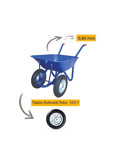 Kanat Iki Tekerlek Demonte El Arabası 0.80 Mm Sac