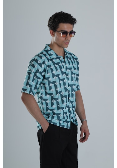 Cocopelli Erkek Küre Desenli Hawai Gömlek Coc1159 Çok Renkli