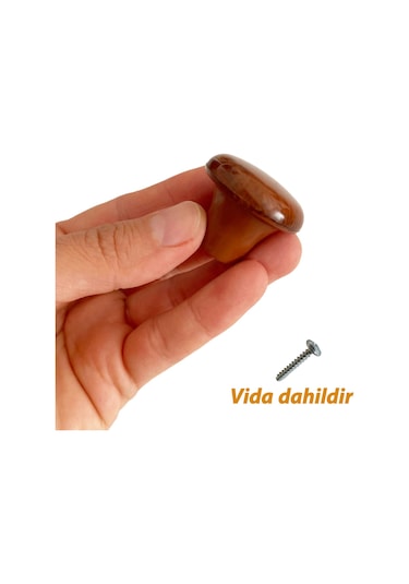 Sert Plastik Mantar Düğme Kulp Ceviz Dolap Mobilya Mutfak Dolabı Çekmece Kapak Kulpu Kulbu