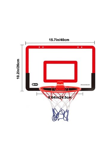 Ranyeek Çocuklar İçin Pvc Minik Basketbol Seti - 40x26cm Duvar/daire Montajlı, 11cm Top, Pompa Ve Halka İle - Spor Becerileri Geliştirici Oyun