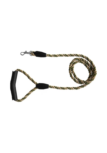 Doggie Üçlü Sarmallı Köpek Gezdirme Halatı Yeşil Krem 1 x 120 CM Krem - Yeşil