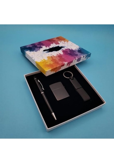 Kalem Çakmak Anahtarlık Siyah Set Dekoratif Hediyelik