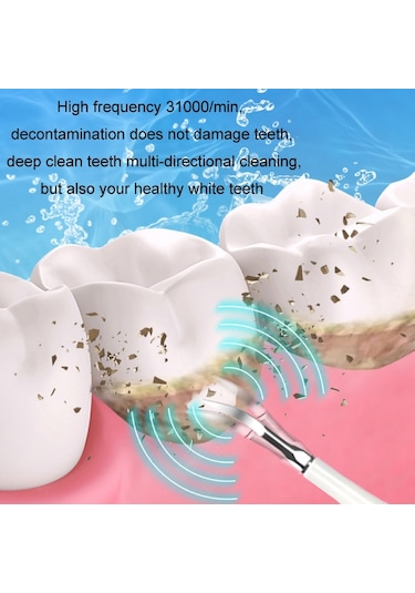 6'sı 1 Arada Elektrikli Diş Ölçekleyici Diş Taşı Temizleme Diş Temizleme Seti, Renk: Yeşil Temel