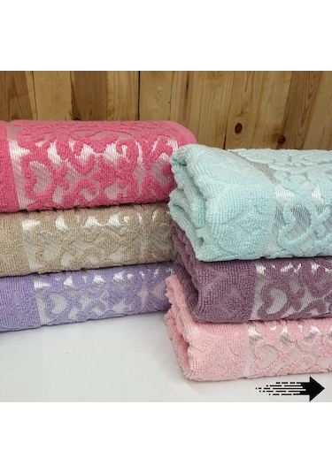 Bimar Bukle Jakarlı Soft Motif Desenli El Ve Yüz Havlusu 50 X 90 Cm X 3 Adet Çok Renkli