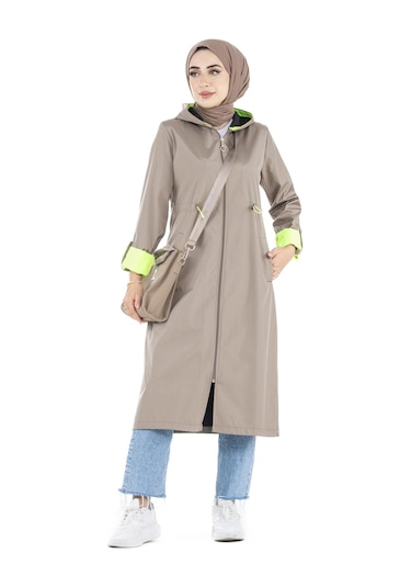 Sevitli Neon Trençkot-vizon-2450-vizon Vizon