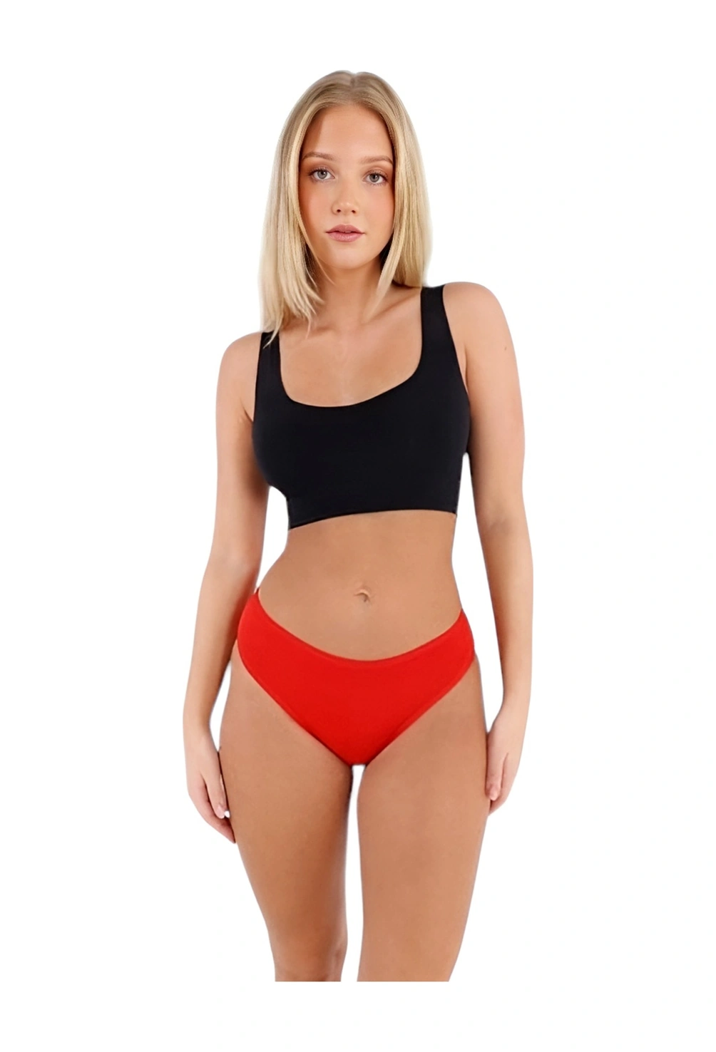 Tezzgelsin Kadın Pamuklu Penye Süprem Kumaş Bikini Külot Kadın Bikini Külot 6 Adet Kırmızı