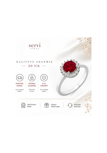 Servi 925 Ayar Gümüş Rainbow Taşlı Yüzük-30