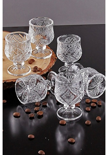 Çeyizci Çarşı Kopya - Ayaklı Lüks 6 Lı Kahve Yanı Bardak 90.0