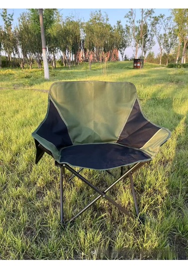 Açık Hava Kamp Sandalyesi Su Geçirmez Taşınabilir Katlanır Ay Sandalyesi Yeşil