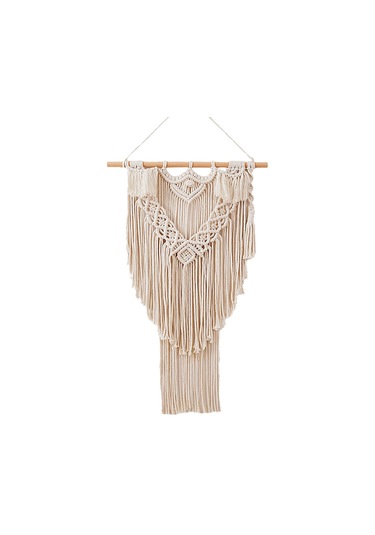 Homyl Yurt Arkaplanı Için Şık Makrome Goblen Fringe Wall Art