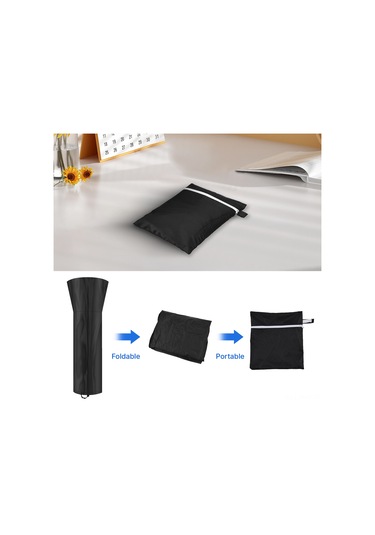 Hangfox 210d Oksford Kumaşlı Dış Mekan Isıtıcı Koruması - Sırtıç, Su Geçirmez, Uv Dayanıklı - Fermuar Ve İç Çekmeceli - 226x85x48cm Siyah