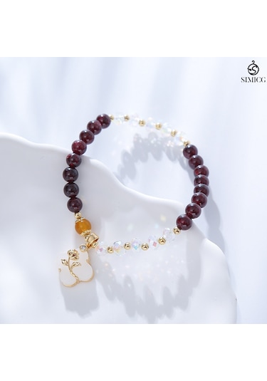 Basit Ve Şık Şanslı Yonca Gül Kristal Bilezik 6mm Boncuklar Mor