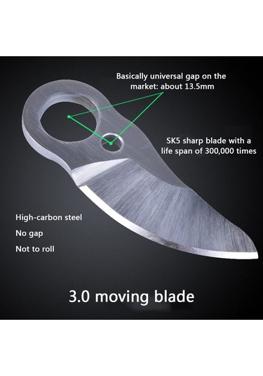 Hangfox Sk5 Karbon Çelik Budama Bıçağı Uçları - Elektrikli Bahçe Kesici Erişimli 30mm Tam Set Hareketli + Sabit Bıçak - Dayanıklı Ve Keskin