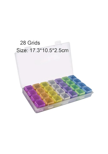 28 İzgaralar Plastik Hap Saklama Kutusu Kılıf Uygun İlaç Depolama Organizatör Konteyner Vaka Takı Organizatör Manikür Aracı Multı Chına