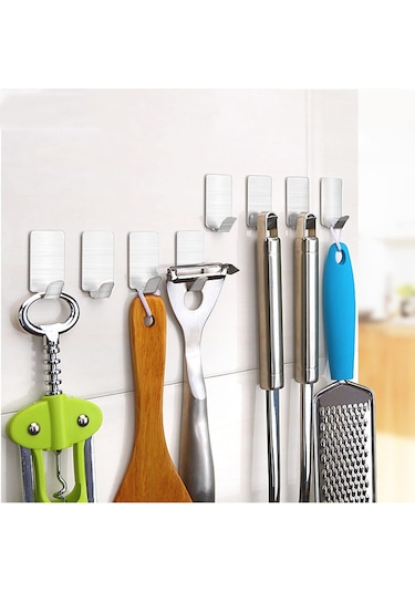 Yapışkanlı Metal Banyo Mutfak Eşya Askılığı Al4468-1 Adet Gümüş