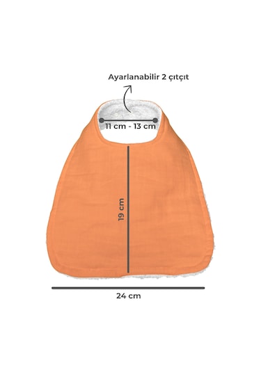 Pamuklu Sıvı Geçirmez Mama Önlüğü Bürümcük-havlu Çift Yönlü K-b Beyaz - Kiremit