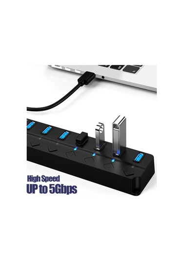 Usb 3.0 Çoklu Usb Splitter Hub Usb Hub 2.0 Kullanım Güç Adaptörü 4/7 Port Çoklu Black-2.0-7 Ports