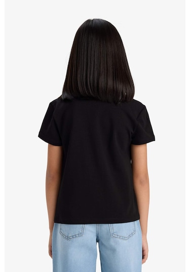 Defacto Kız Çocuk Bisiklet Yaka Baskılı Kısa Kollu Tişört E5898a825smbk81 Siyah Defacto Kız Çocuk Bisiklet Yaka Baskılı Kısa Kollu Tişört E5898a825smbk81 Siyah