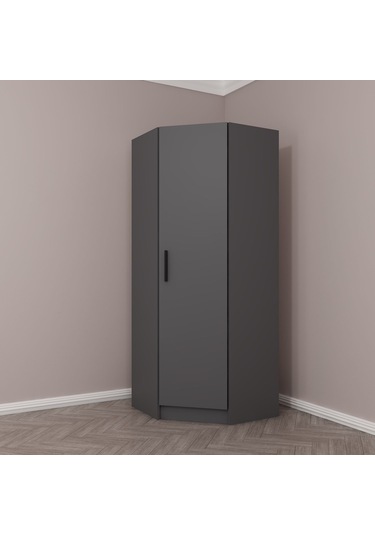 Kale Tek Kapaklı Köşe Zincir Dolap Antrasit - 210cm Antrasit
