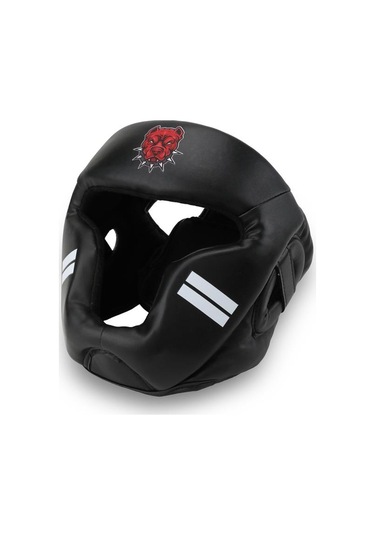 Titan Sport Yüz Korumalı Boks Kaskı , Siyah Pitbull Desenli Model Çok Renkli