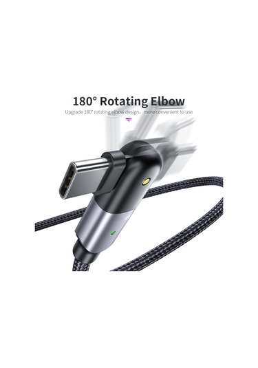 Fxctl-wya09 60w 3a Usb-c / Tip-c Tip-c 180 Derece Döner Dirsek Hızlı Şarj Kablosu, Uzunluk: 2m Kırmızı