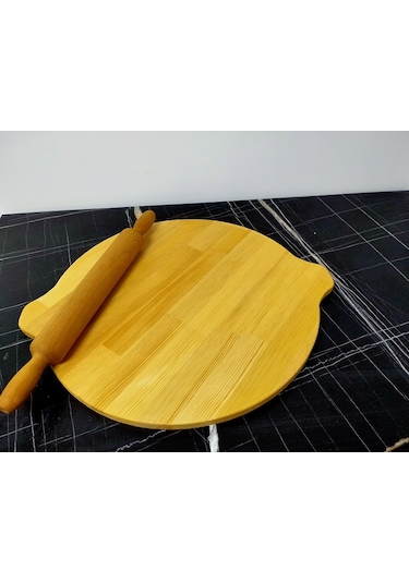 57Cm Çapında %100 Cam Tezgâh Üstü Yufka Sofrası Merdane