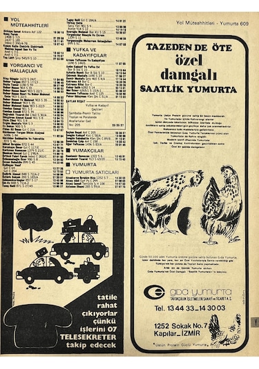 İzmir 1982-1983 Meslek Reklam İlanı Efemera S609