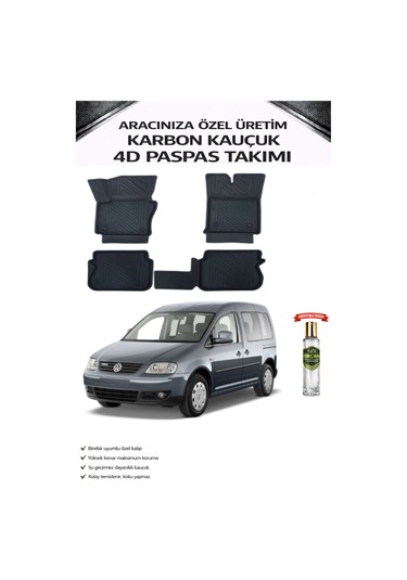 Volkswagen Caddy 2010 Model Aracınıza Özel Karbon Kauçuk Paspas Takımı