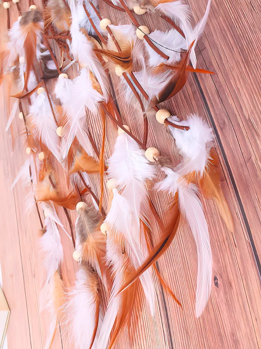 Fashion Jewelry Hippy Boho Tüylü Baş Bandı 198702048 Gri - Kahverengi