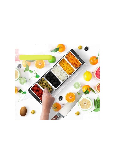 Reedark Üç Bölmeli Bar Malzemesi Kutusu - Kokteyl Süsleme, Meyve Sunumu Ve Soğutma Fonksiyonu İçeren Dayanıklı Malzeme