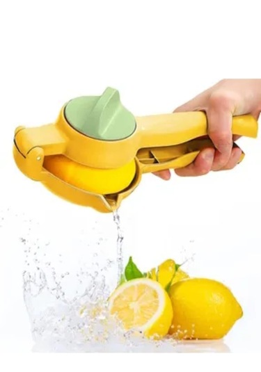 Plastik Limon Sıkacağı Yeni Nesil Ayarlı Pratik Limon Narenciye Sıkacağı Sarı - Yeşil