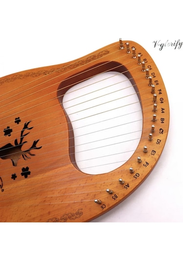 Puka Mini Arp 19 Dize Lir Masif Maun Ağacı Lyre Gigbag Çantalı