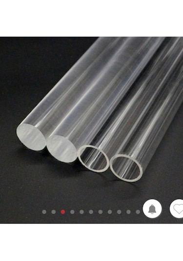 PLEKSİ ŞEFFAF BORU 100 mm dış çap 90, mm iç boy 1 mt