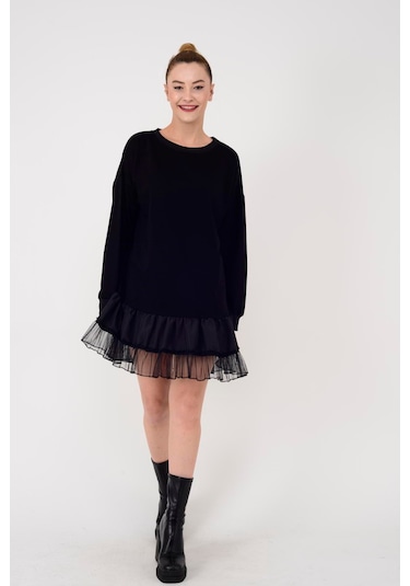 Park Moda Tütülü Elbise Sweat Siyah