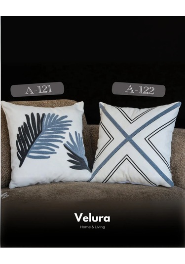 Dekoratif Kırlent & Pinterest Kırlent & Keten Kumaş - Nakış İşleme & A121-a122 Turuncu - Yeşil